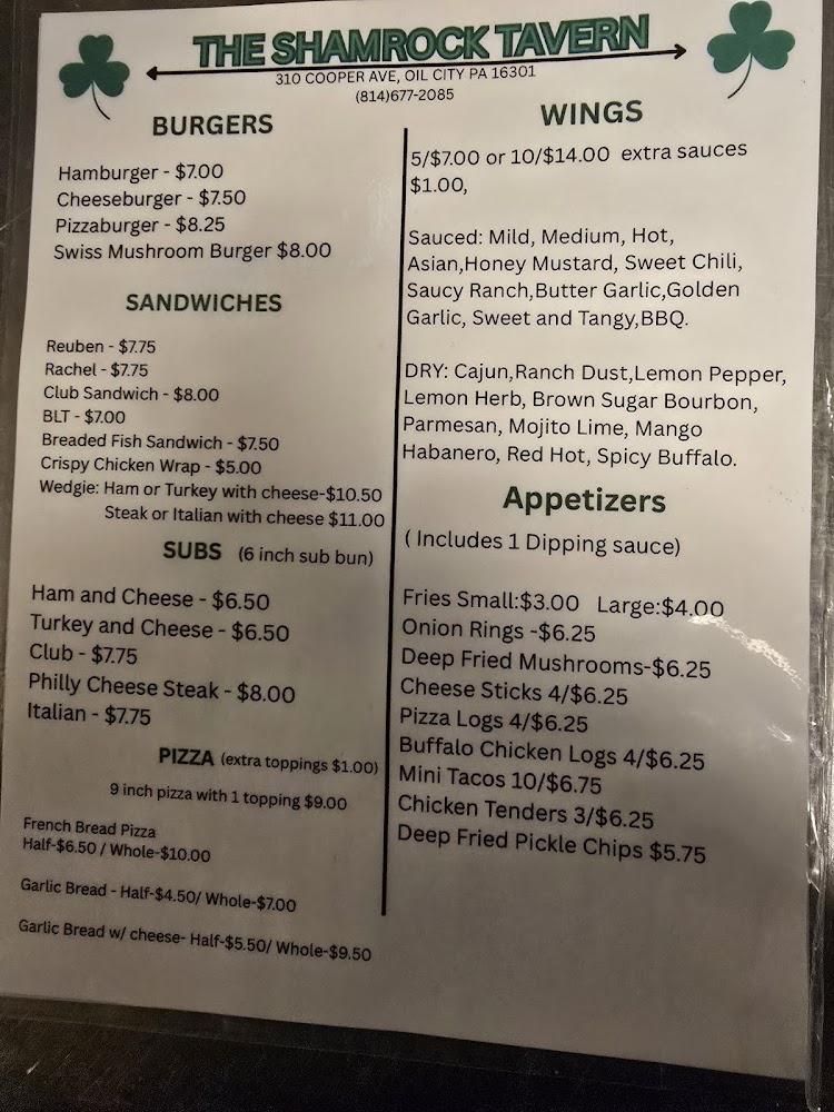 The Shamrock Tavern Hamburger